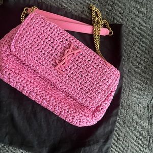 Pink raffia saint laurent